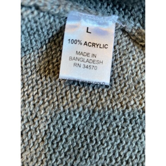 Jason Maxwell Sweater Cardigan Women's Gray Size Large Cable Knit Open Front - Picture 7 of 11